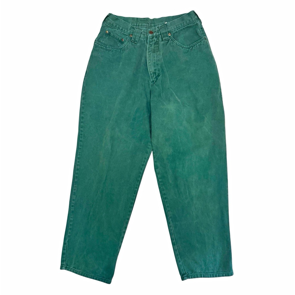 CODA Green Denim Jeans Mens Pleated High Rise Relaxed Tapered Vintage 30x30